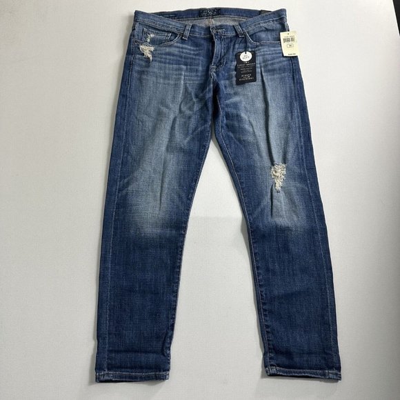 Lucky Brand Women’s Sienna Slim Boyfriend Jeans Size 10/30 Distressed Blue - Picture 1 of 9